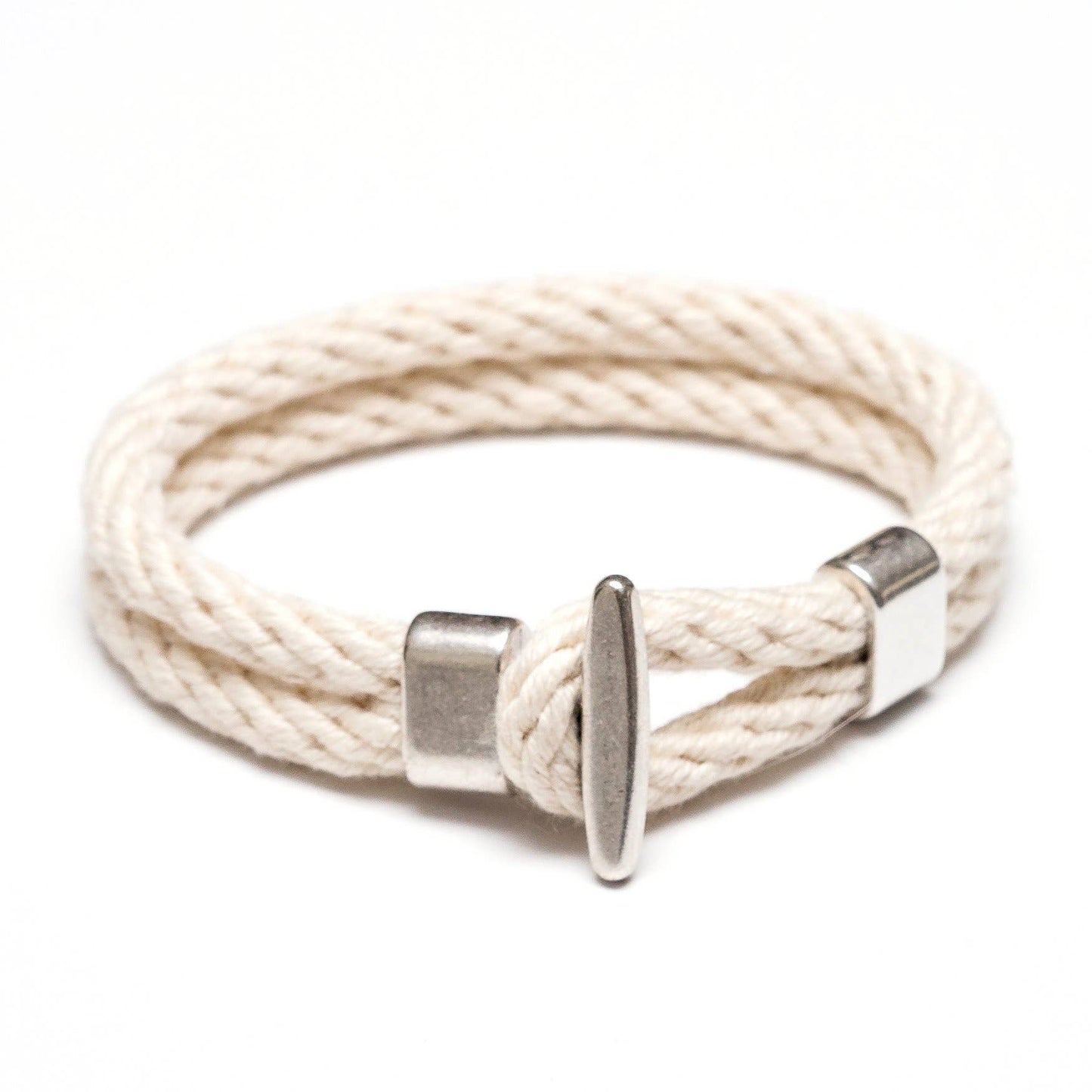 Allison Cole Jewelry - Camden - Ivory/Silver - Nautical Rope Bracelet: L