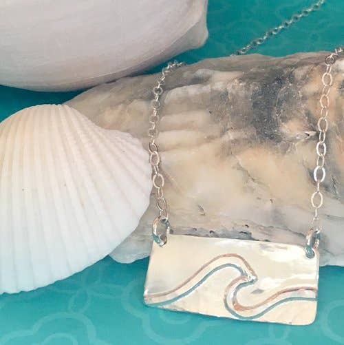 Simply Sterling Designs - Wave Bar Sterling Silver Necklace