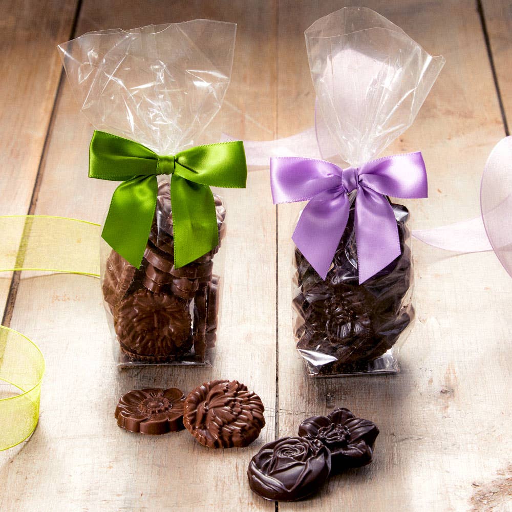 Harbor Sweets - Solid Dark Chocolate Flowers - 18 pc Summer Gift Bag