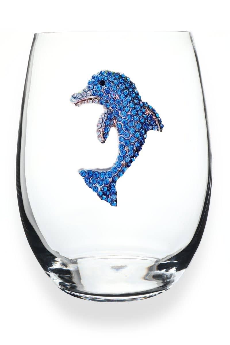 The Queens' Jewels® - Dolphin Jeweled Stemless Wine Glass