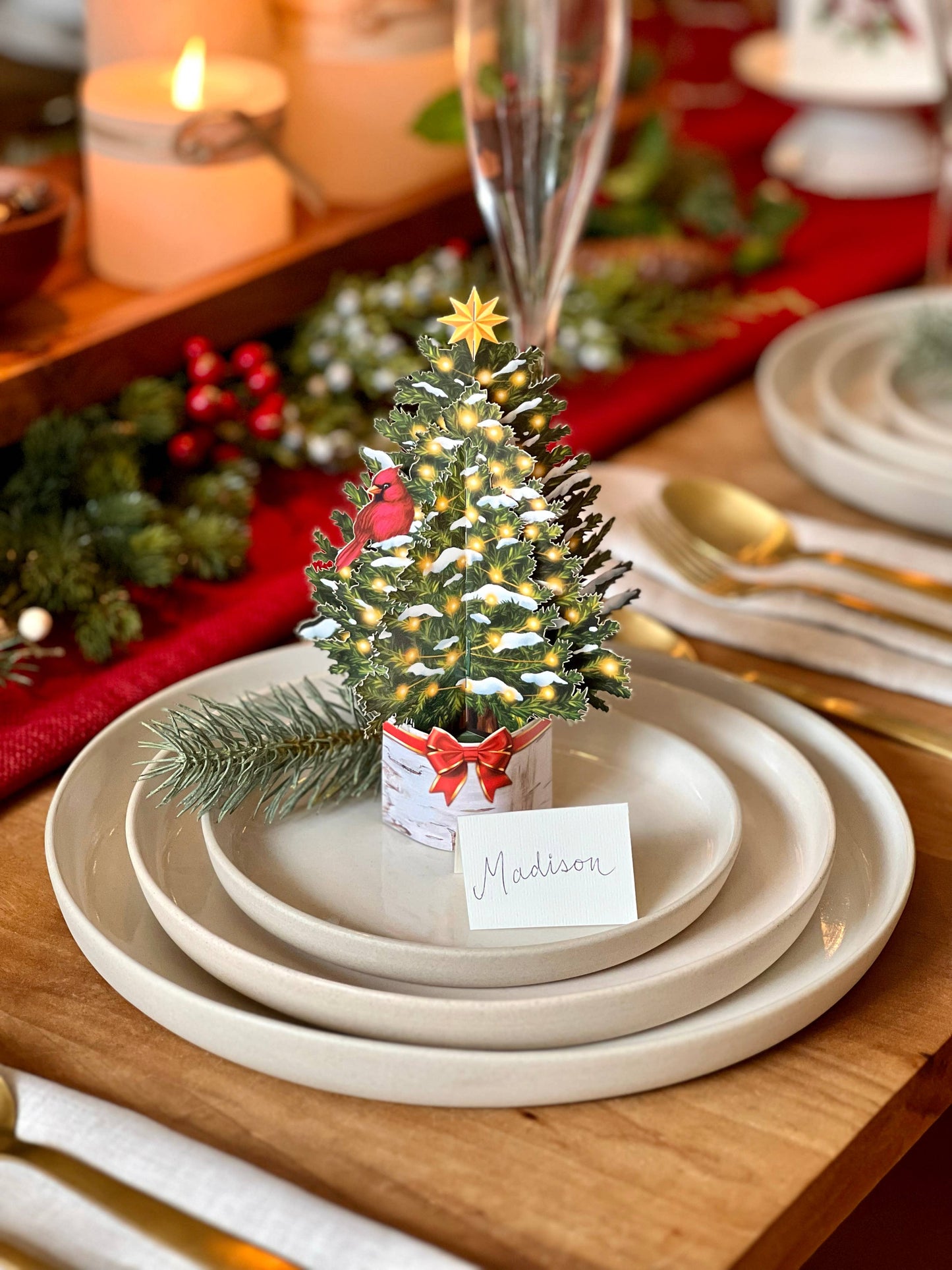FreshCut Paper LLC - Merry Mini Tree (10 Mini Pop-up Greeting Cards)
