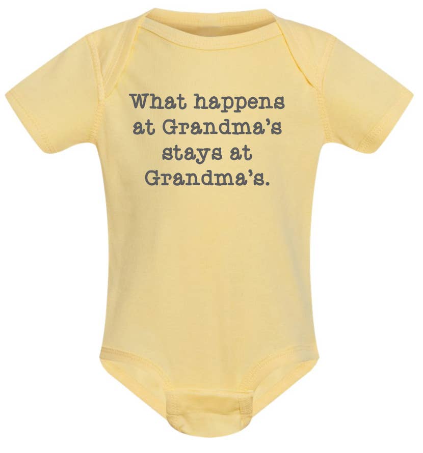 ellembee gift - What happens at Grandma's stays at Grandma's baby onesies