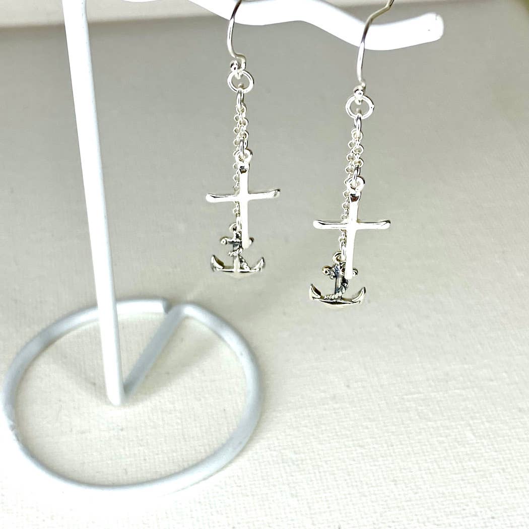 Jackie Gallagher Designs - Handmade Coastal Jewelry - Anchored in Faith Earrings