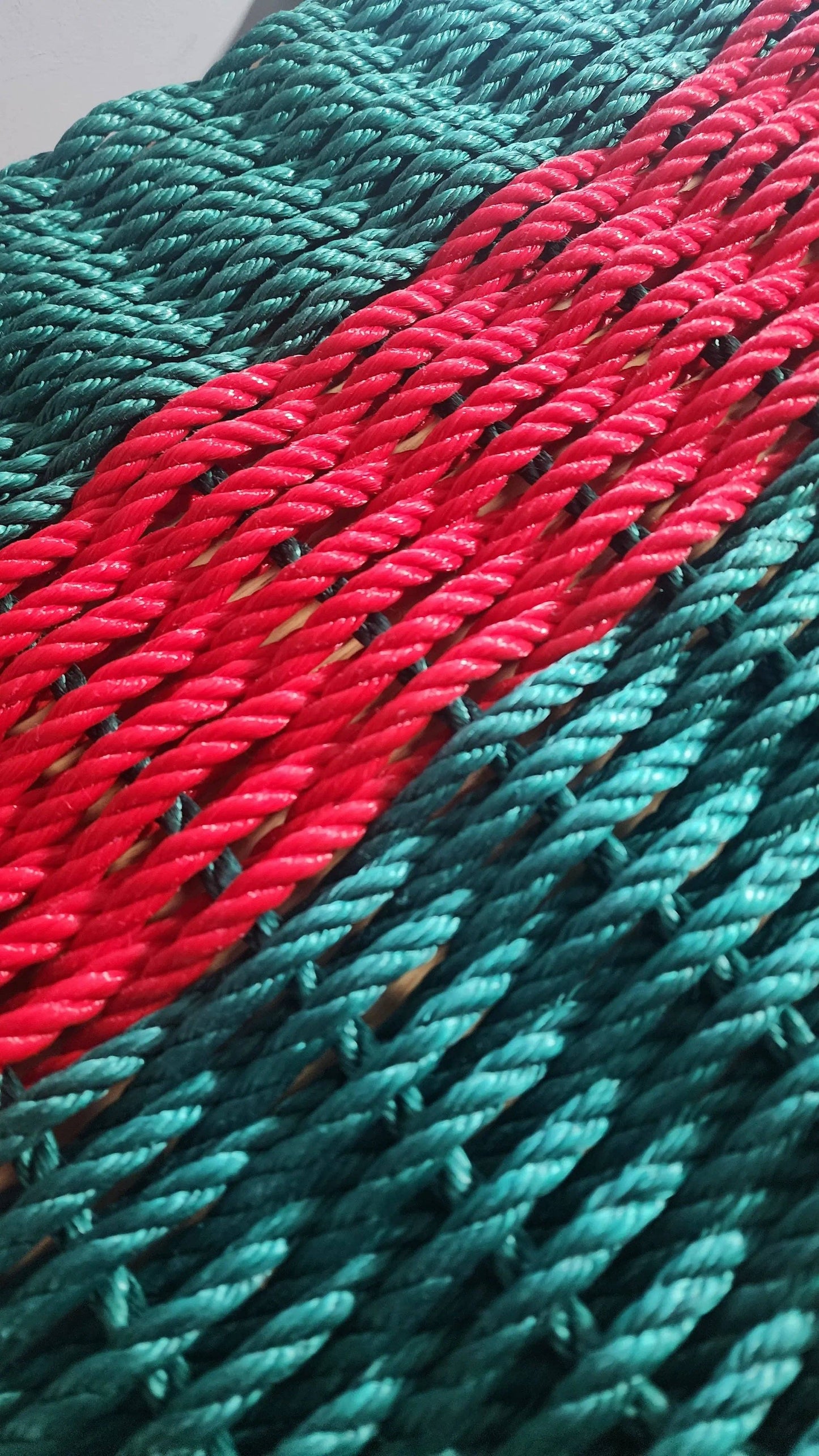 Little Salty Rope - Lobster Rope Doormat Green and Red Christmas