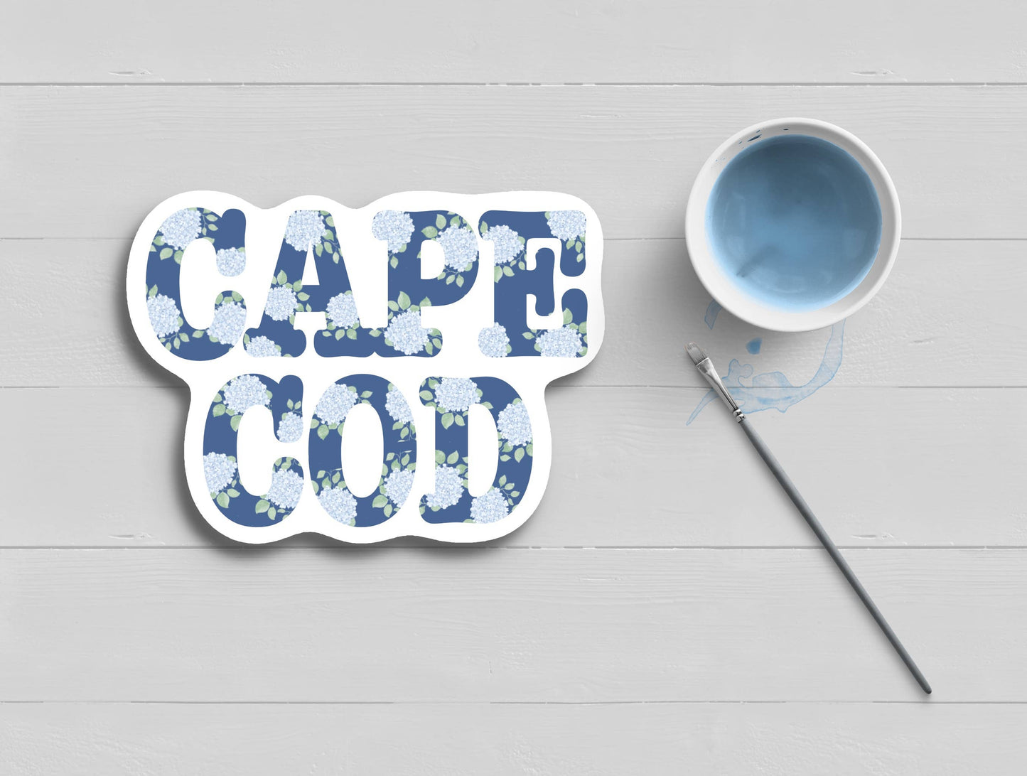 WonderfullyWrittenCo - Cape Cod Blue Hydrangea Watercolor Coastal Sticker