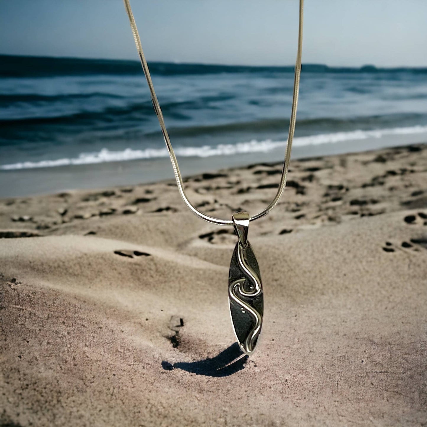 Jackie Gallagher Designs - Handmade Coastal Jewelry - Surfin' the Wave Sterling silver necklace