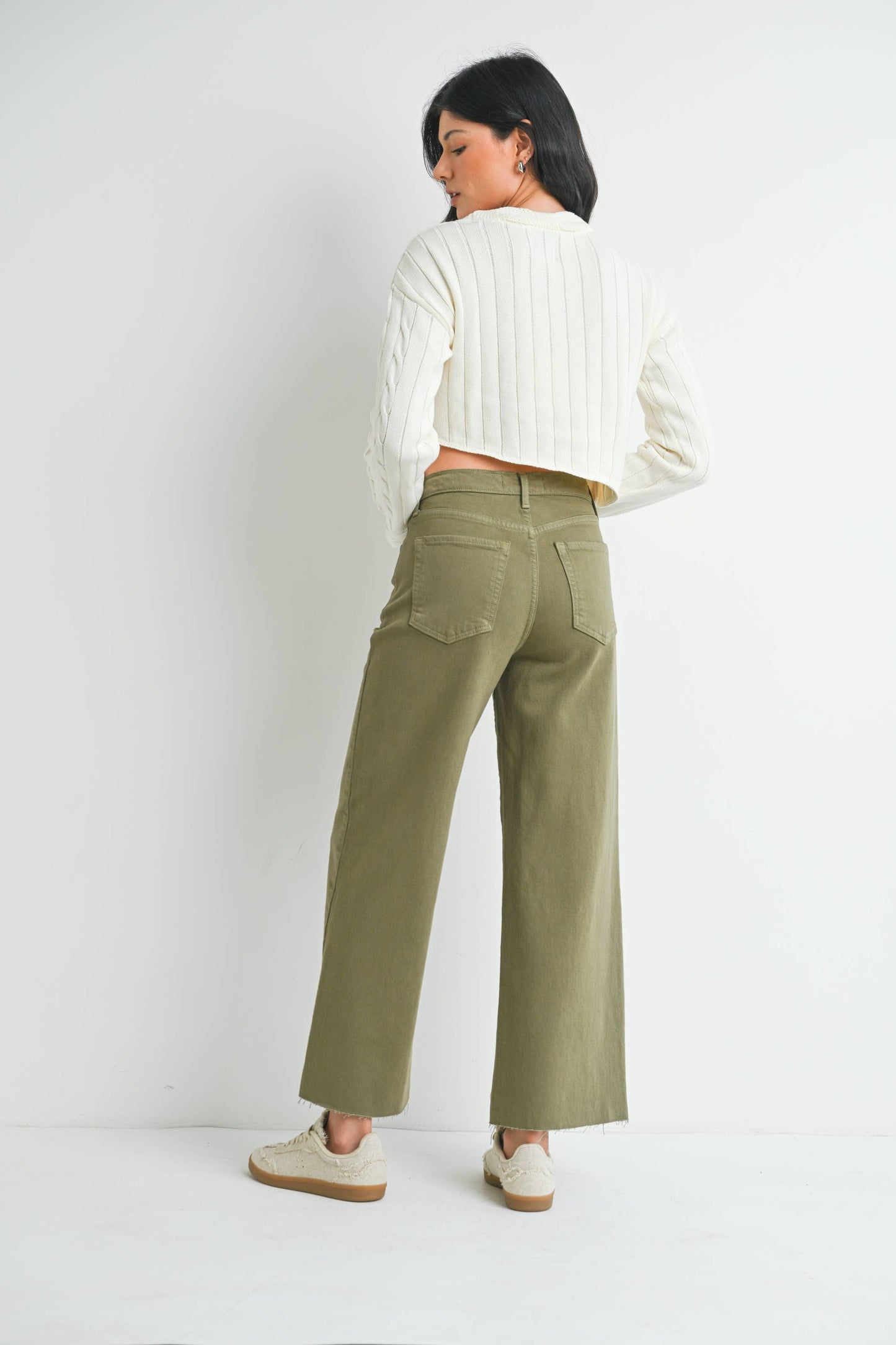 JUST BLACK DENIM - BP460J - MATCHA- Scissor Cut Wide Leg