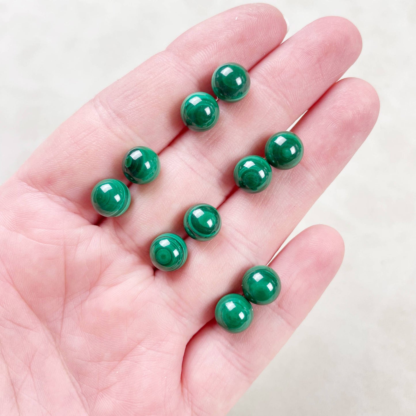 Ewelina Pas Jewelry - Silver 8mm Malachite Orb Stud Earrings
