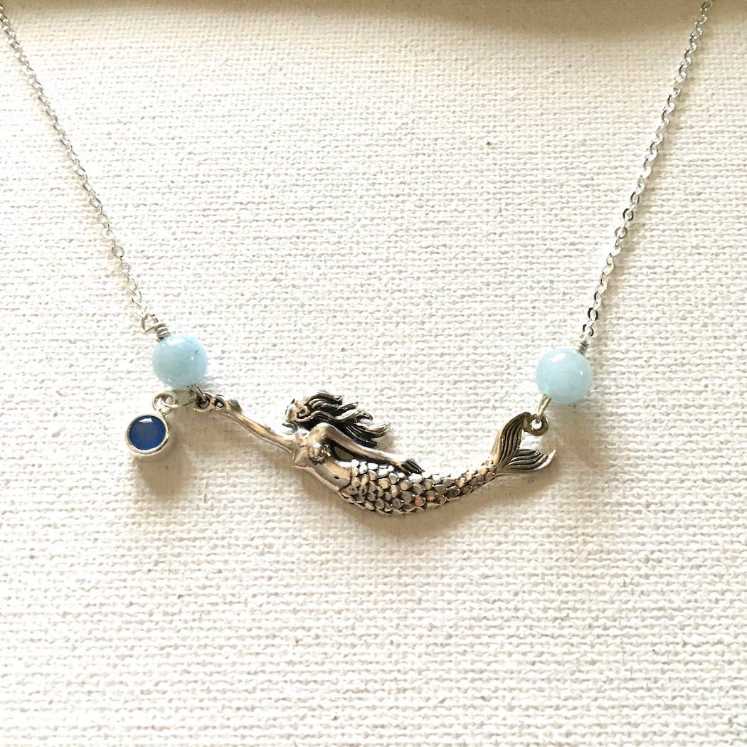 Jackie Gallagher Designs - Handmade Coastal Jewelry - Mermaid Festoon with Aquamarine
