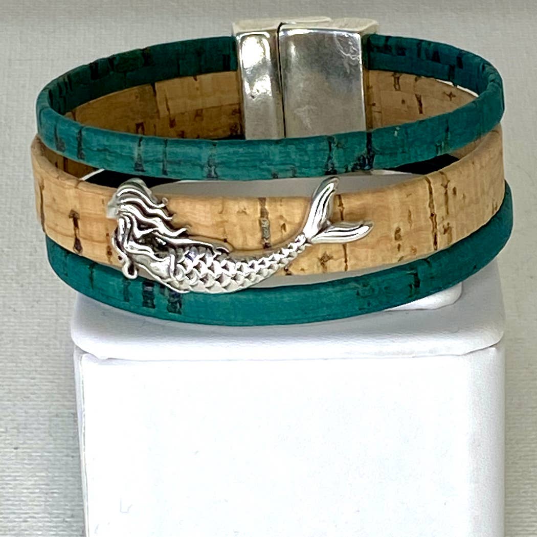 Jackie Gallagher Designs - Handmade Coastal Jewelry - Cork Bracelet- 20mm 3strand