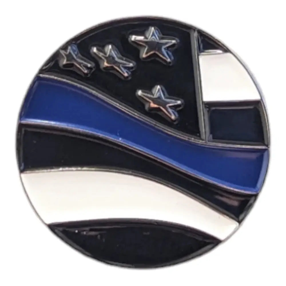 American Hat Makers - Sturdy Magnetic Flag Blue Line Pin - Style Flag/Blue Line
