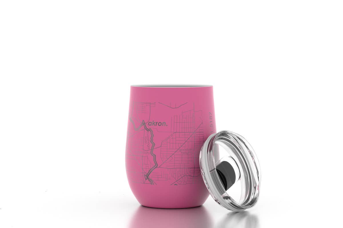 Well Told - Your Town Map 12 oz Insulated Wine Tumbler: White