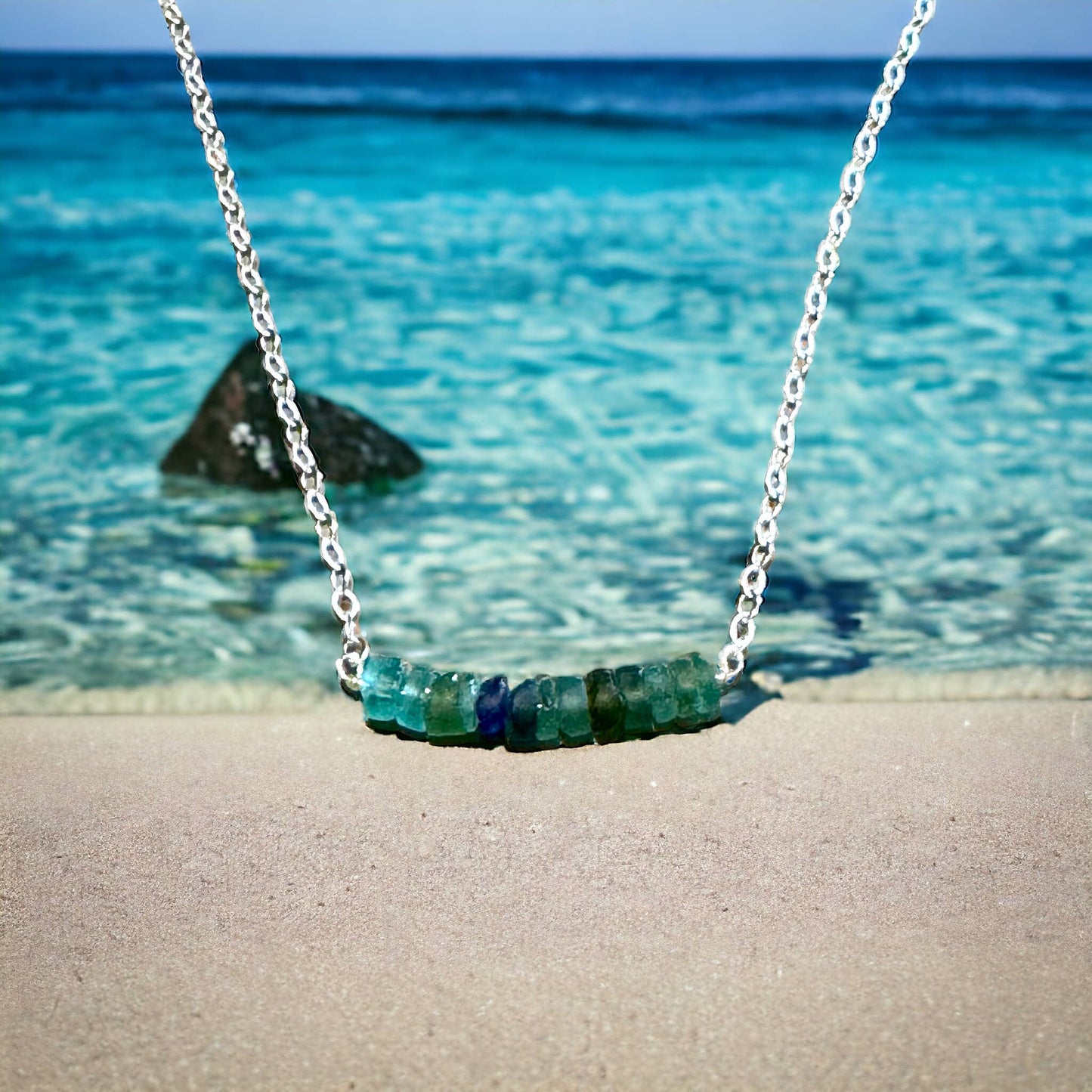Jackie Gallagher Designs - Handmade Coastal Jewelry - Gemstone Anklet, Sterling silver