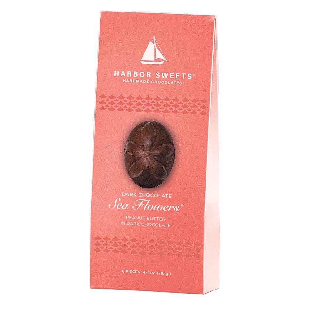 Harbor Sweets Chocolates - Dark Chocolate Sea Flowers Gable Box - 6 pc