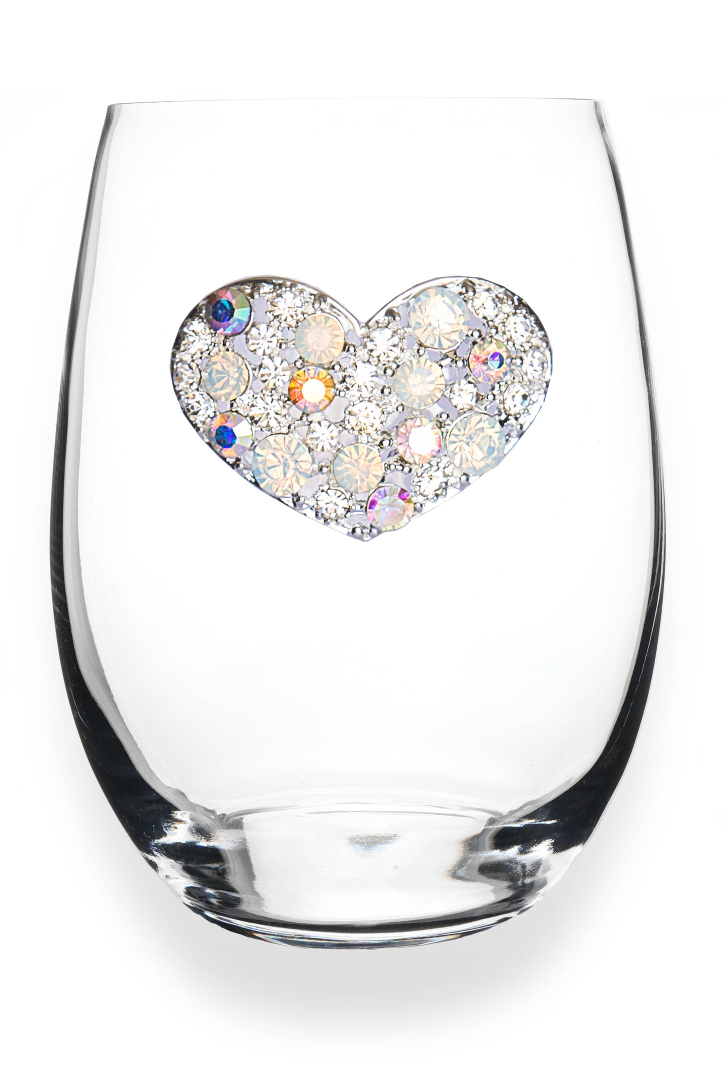The Queens' Jewels® - Multi Stone Heart Jeweled Stemless Wine Glass