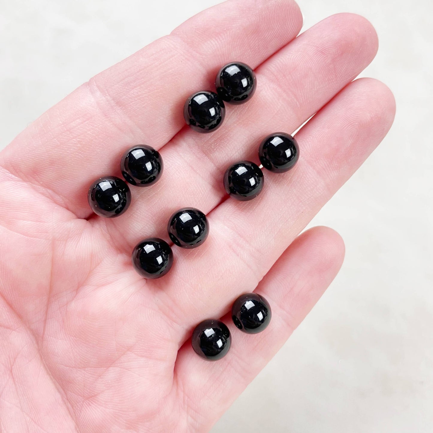 Ewelina Pas Jewelry - Silver 8mm Black Onyx Orb Stud Earrings