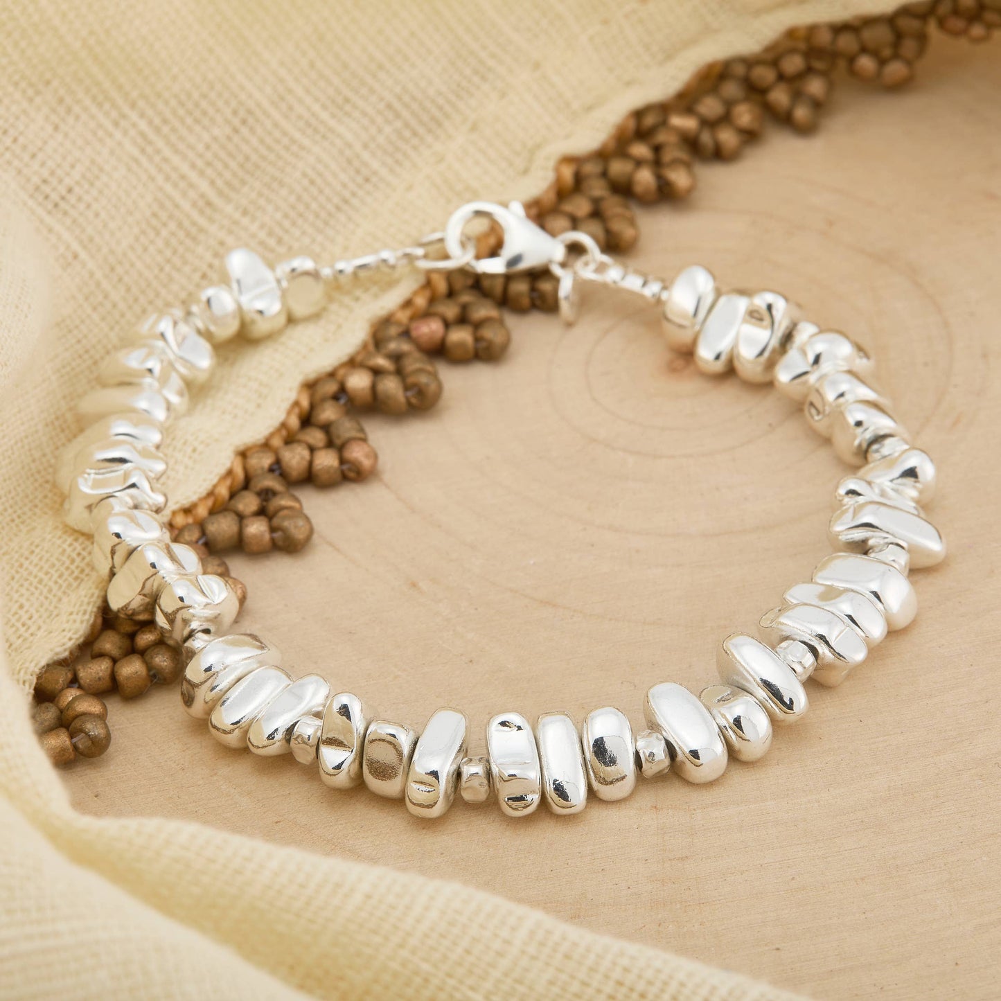 Silpada - Silpada 'Collected Beauty' Silver Hematite Bracelet. 7.5"
