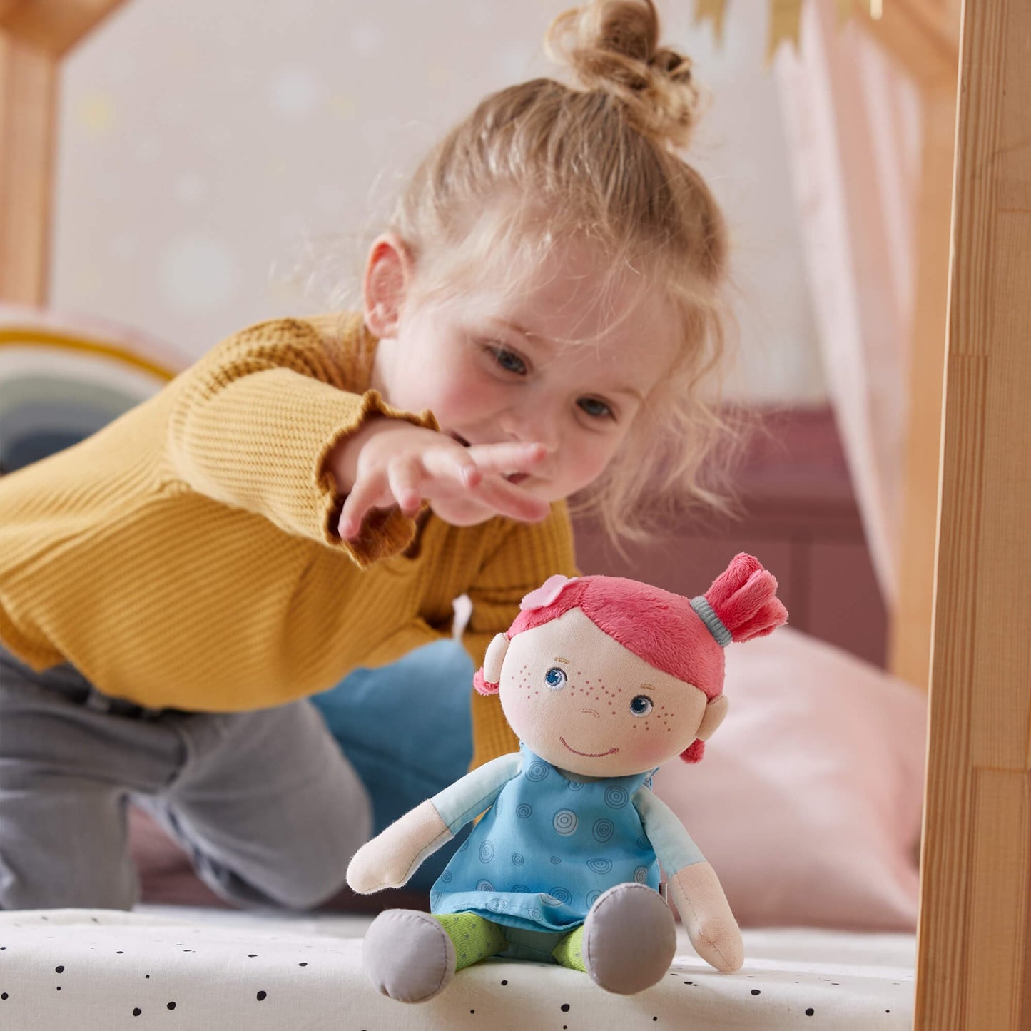 HABA USA - Snug Up Doll Philine - 10" Soft Cuddly Plush Baby Doll