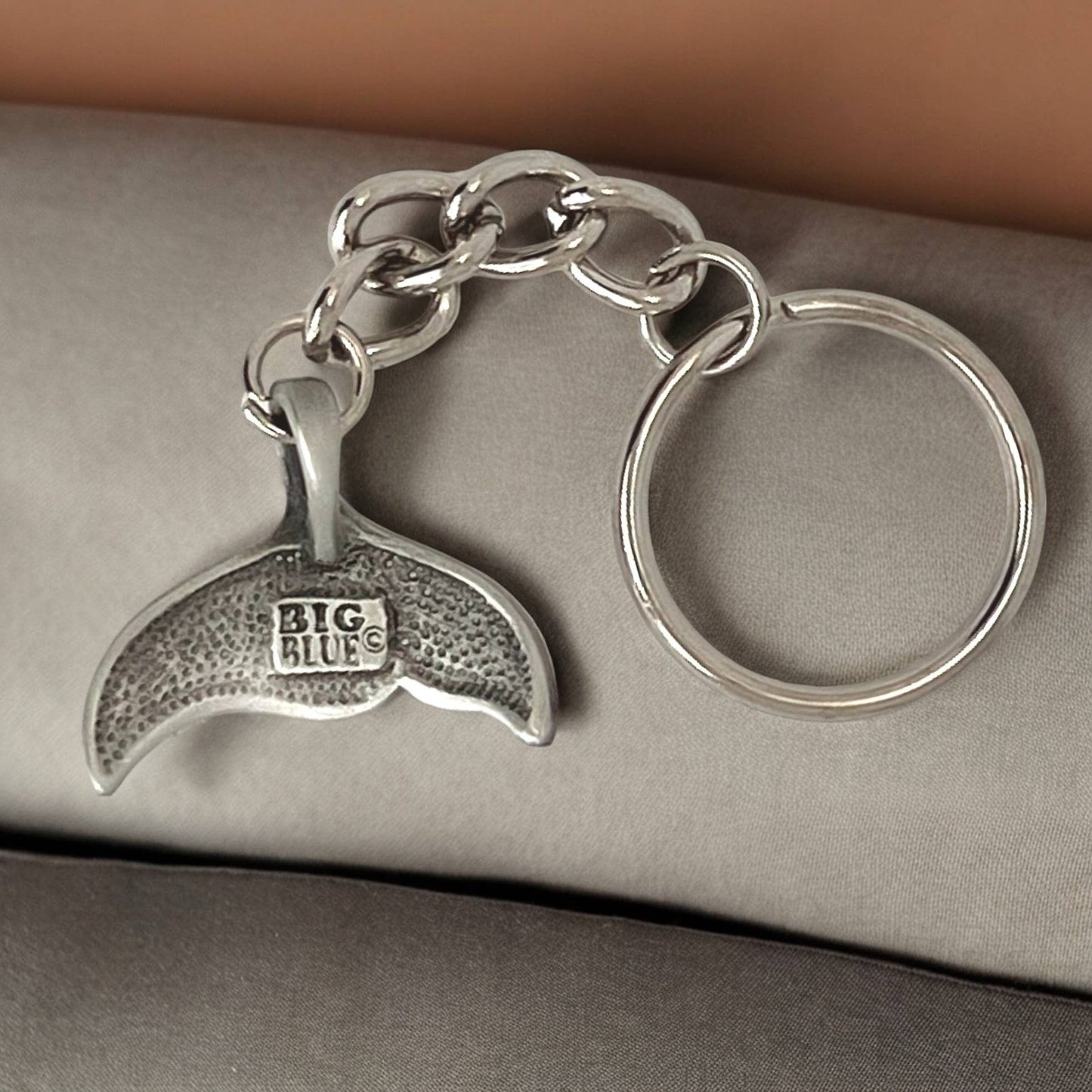 Big Blue by Roland St John - Whale Tail Keychain, Whale Tail Key Ring, Sea Life Gifts