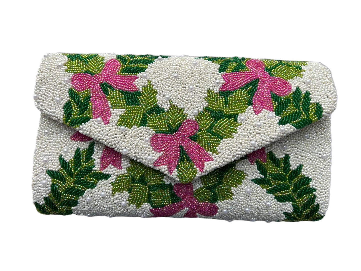 Tiana Designs - ENV 437 - Ivory / Emerald / lime - Bows in Hot pink