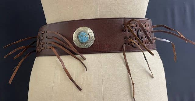 DAIRI - LEATHER BELT WITH FRINGES