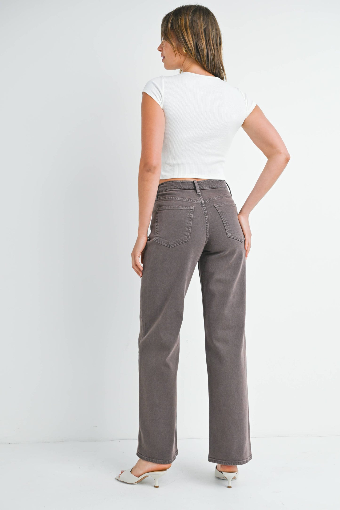 JUST BLACK DENIM - BP453J - VINTAGE BRWN - Relaxed Wide Leg