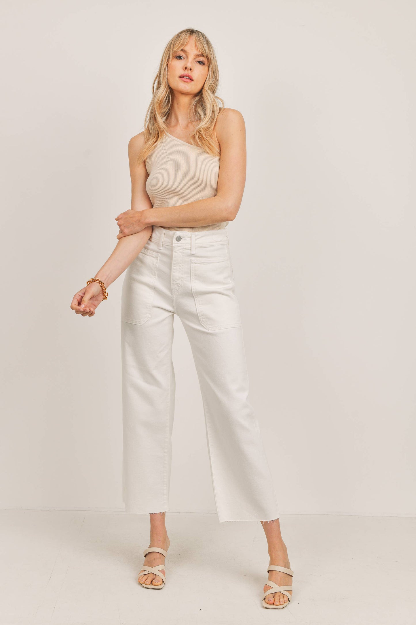 JUST BLACK DENIM - BP353J - OFF WHITE - HR Utility Wide Leg
