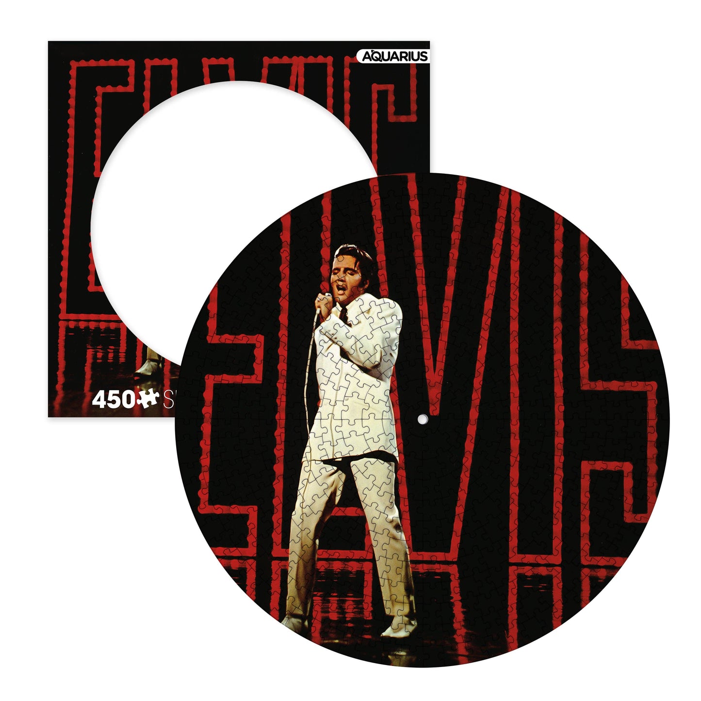 AQUARIUS, GAMAGO, ICUP, & ROCK SAWS by NMR Brands - Elvis 68' Comeback 450 Piece Picture Disc Jigsaw Puzzle