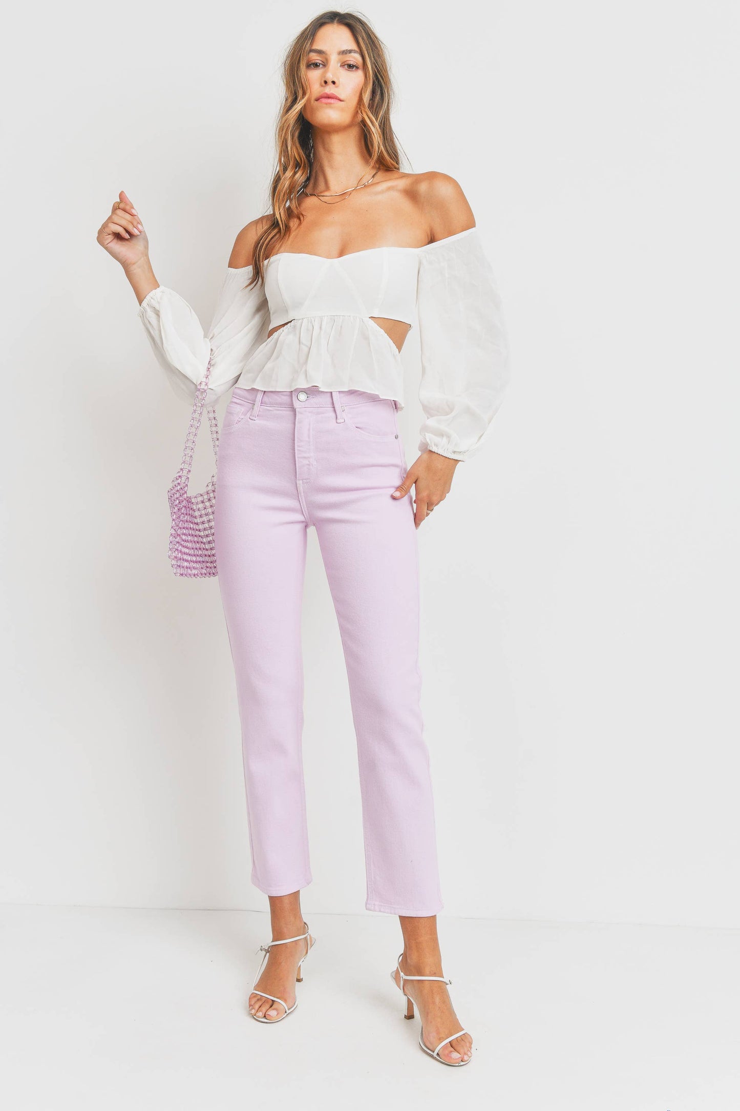 JUST BLACK DENIM - BP396J-A - LAVENDER - Cigarette Jean