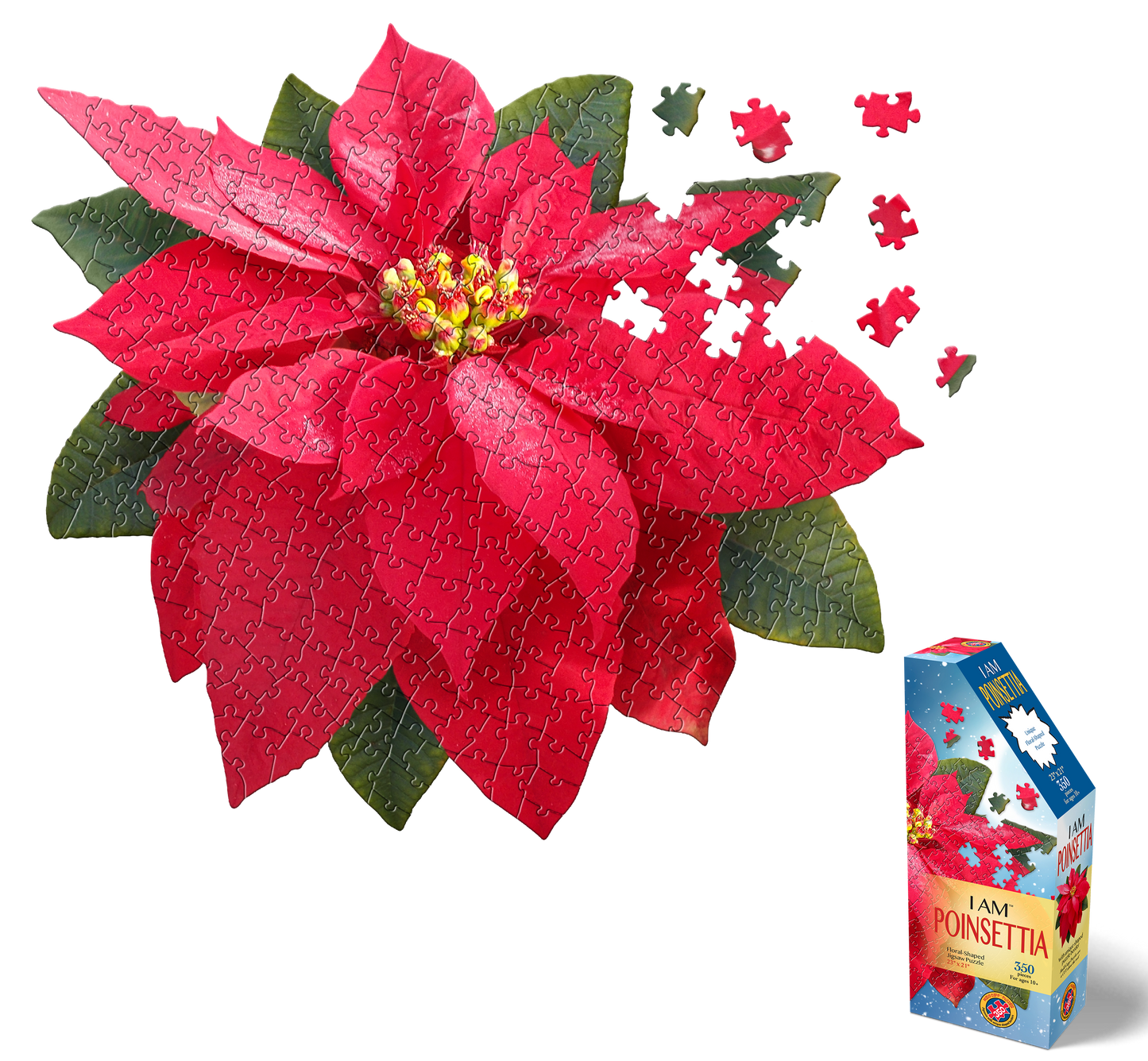 Madd Capp Games & Puzzles - I AM POINSETTIA 350 piece jigsaw puzzle - Christmas Holiday