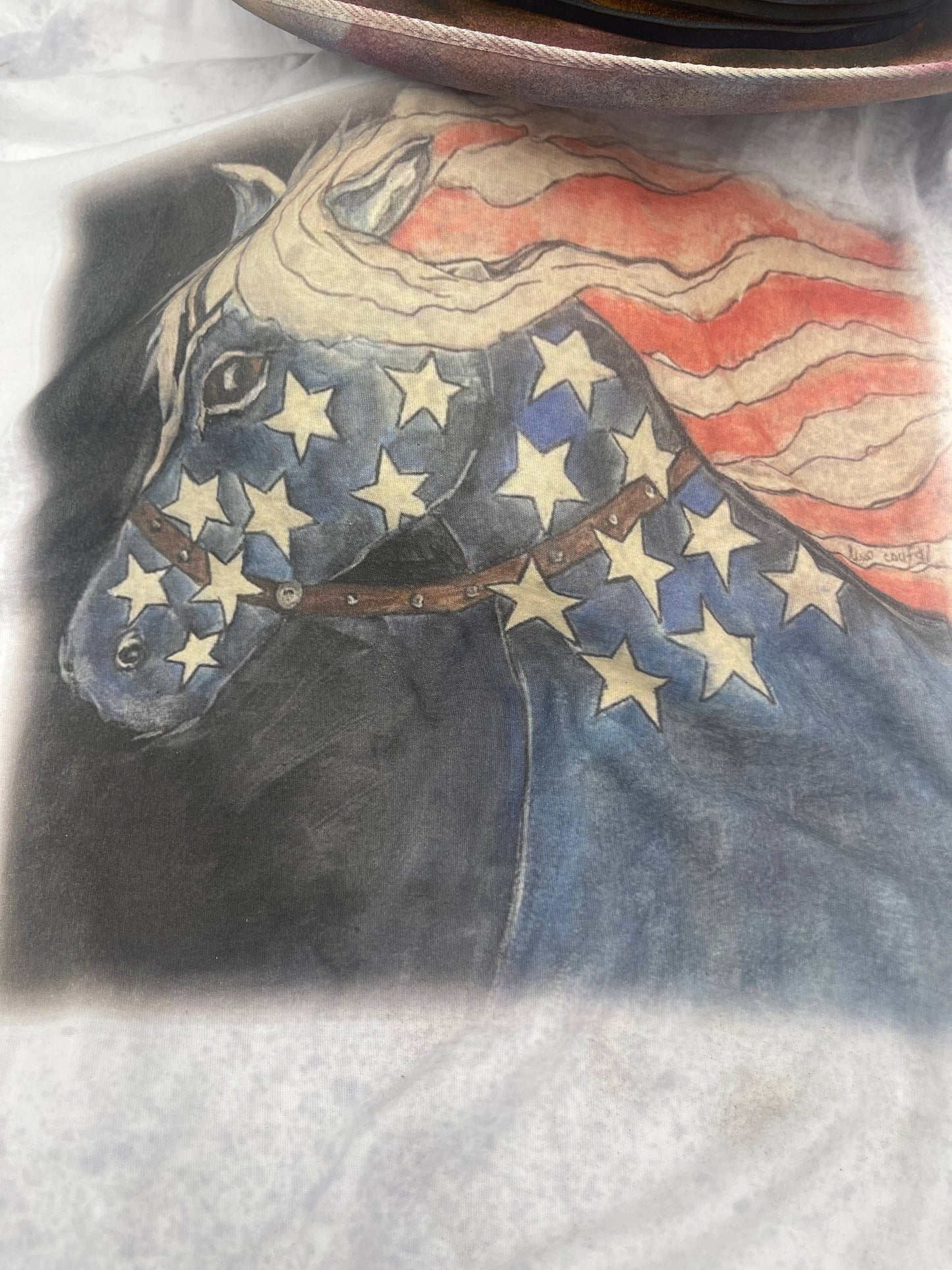 A Rare Bird Shop - Patriotic Mustang Distressed Shirt