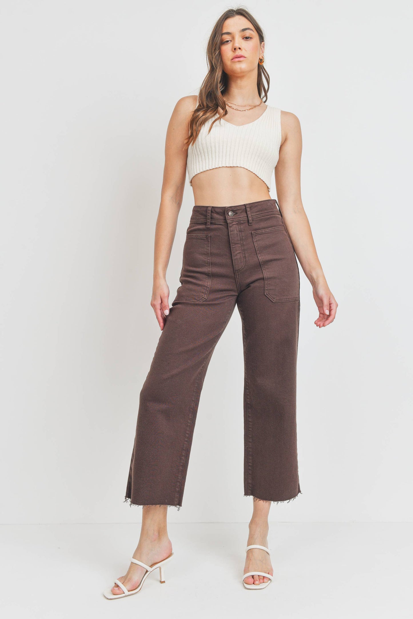 JUST BLACK DENIM - BP353J - ESPRESSO - HR Utility Wide Leg