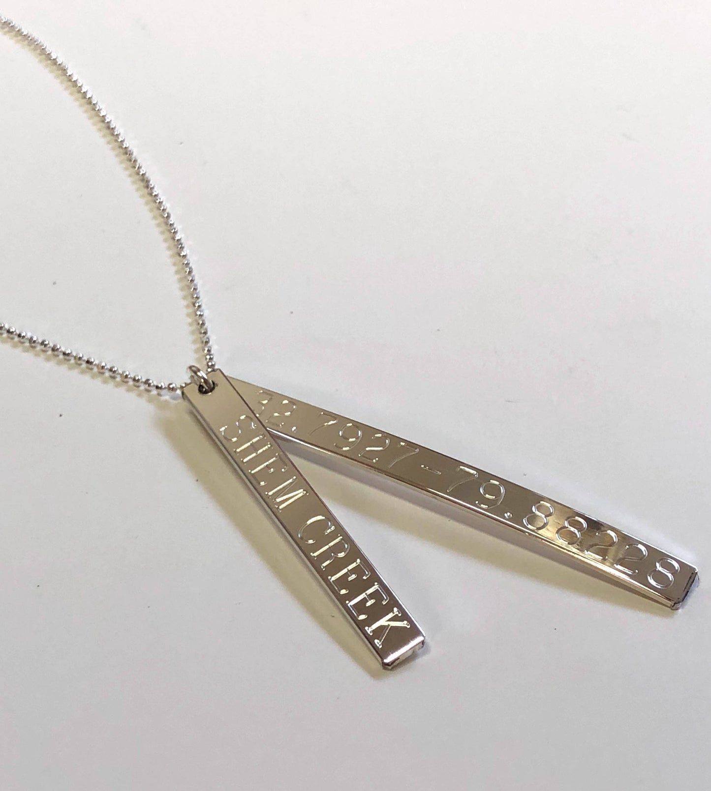 Fishgirl Designs - Custom Sterling Silver Engraved Necklace