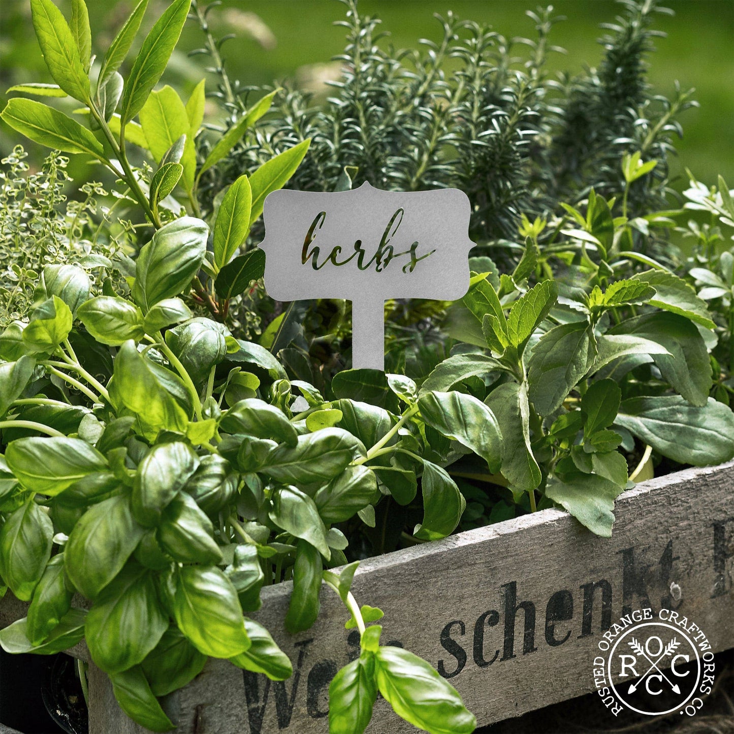 Rusted Orange Craftworks Co. - Window Garden Markers - Single - Herb Garden Plant Identification Stakes