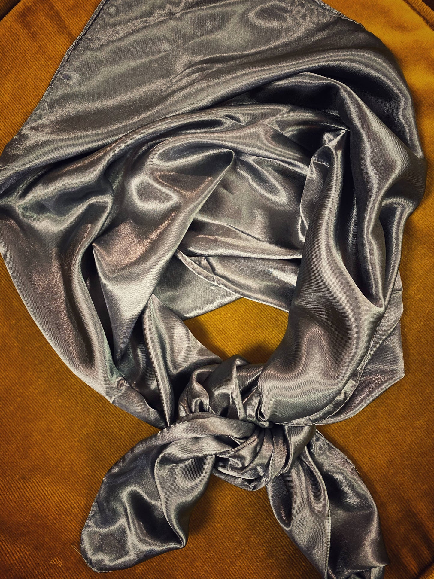 A Rare Bird Shop - STEEL GRAY SATIN WILD RAG