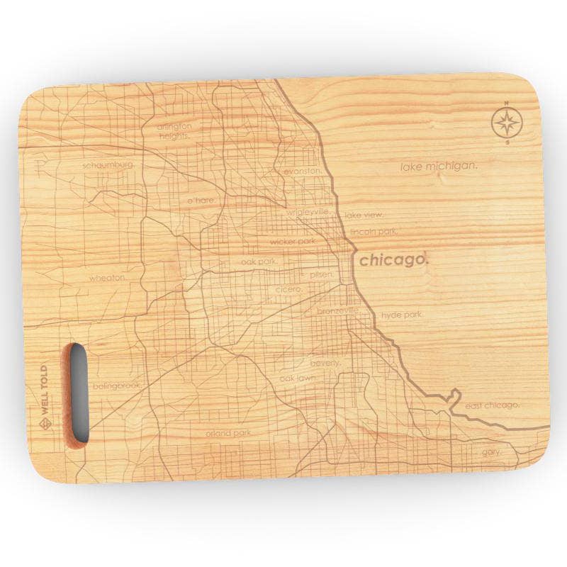 Well Told - Your Town 6"x 8" Maple Bar Prep & Cutting Board