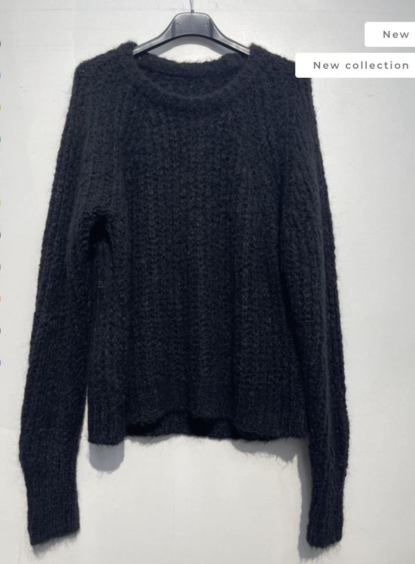 LOOWIE - NO1367-04 One Size Italian Round Neck Wool Mohair Sweater