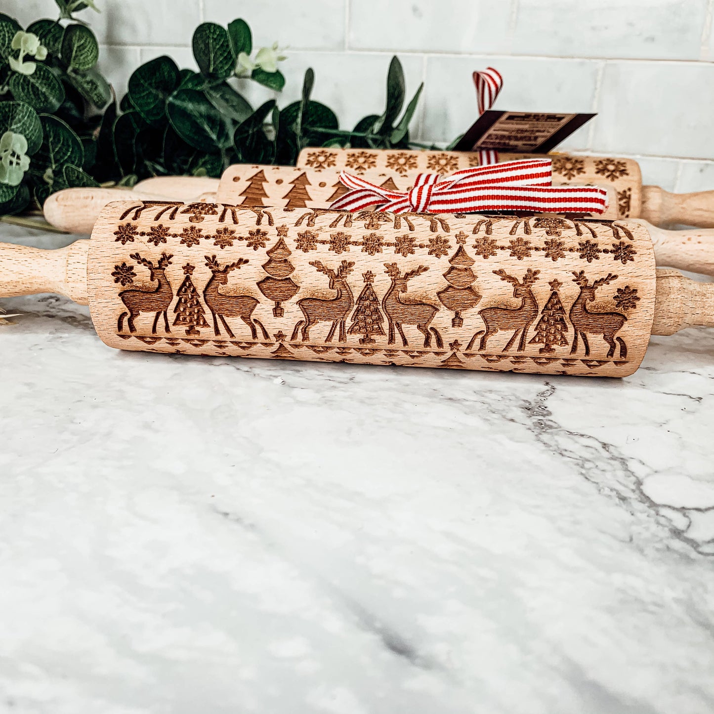 Gia Roma - Restocked Embossed Rolling Pin & Cookie Cutter Gift Set Wood