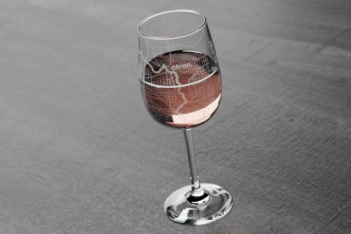Well Told - Your Town Map Stemmed Wine Glass