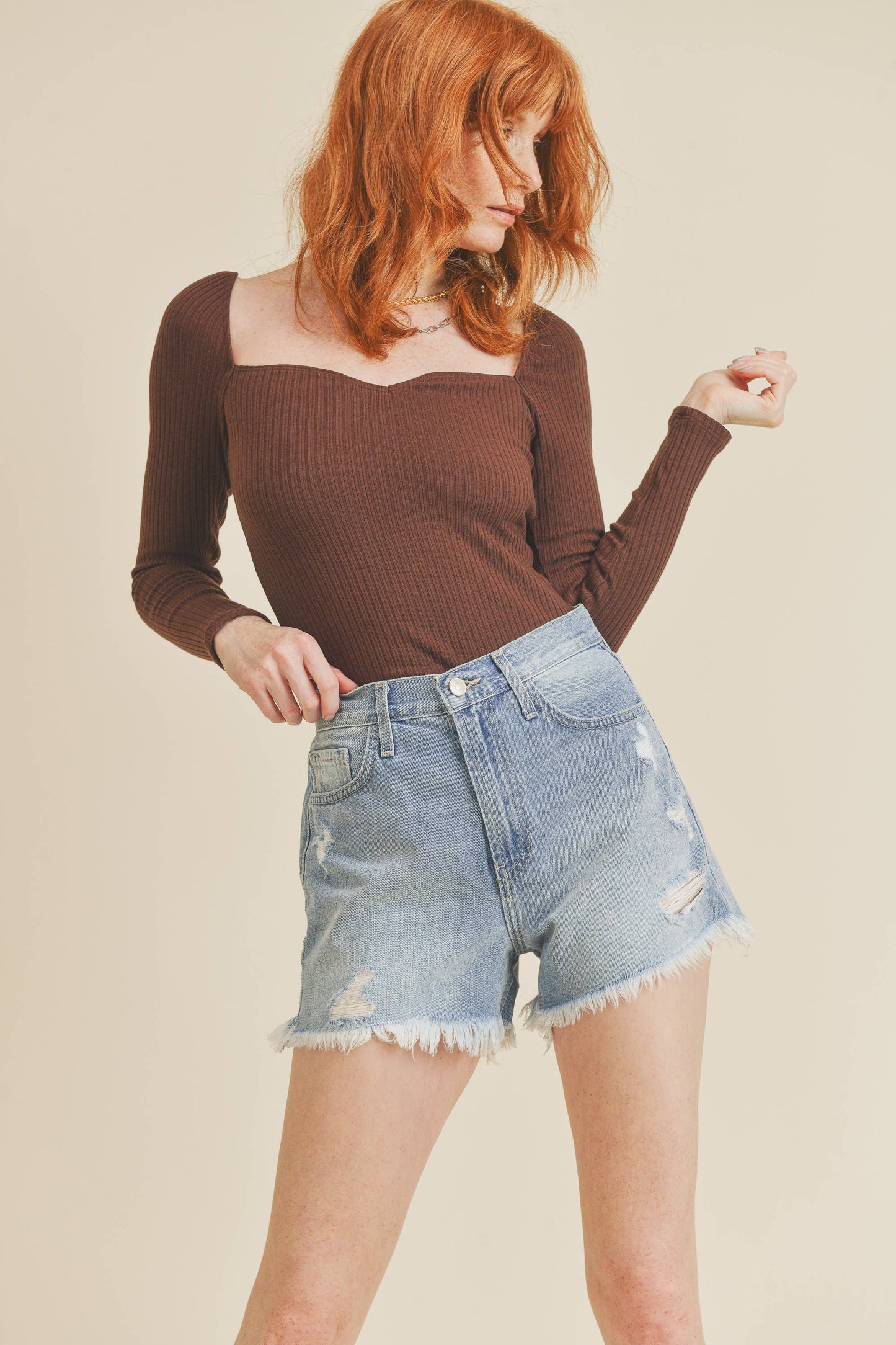 JUST BLACK DENIM - BH403N - LT - Distressed Short
