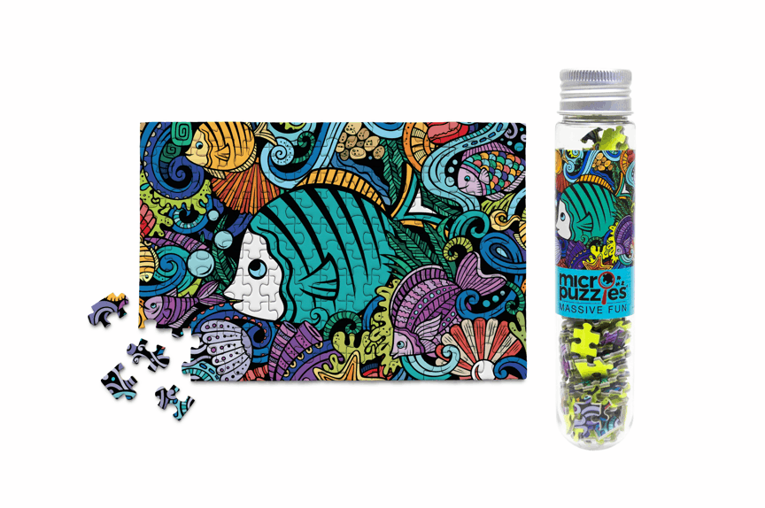 Micro Puzzles - Fish Doodle MicroPuzzle - Mini Jigsaw Puzzle