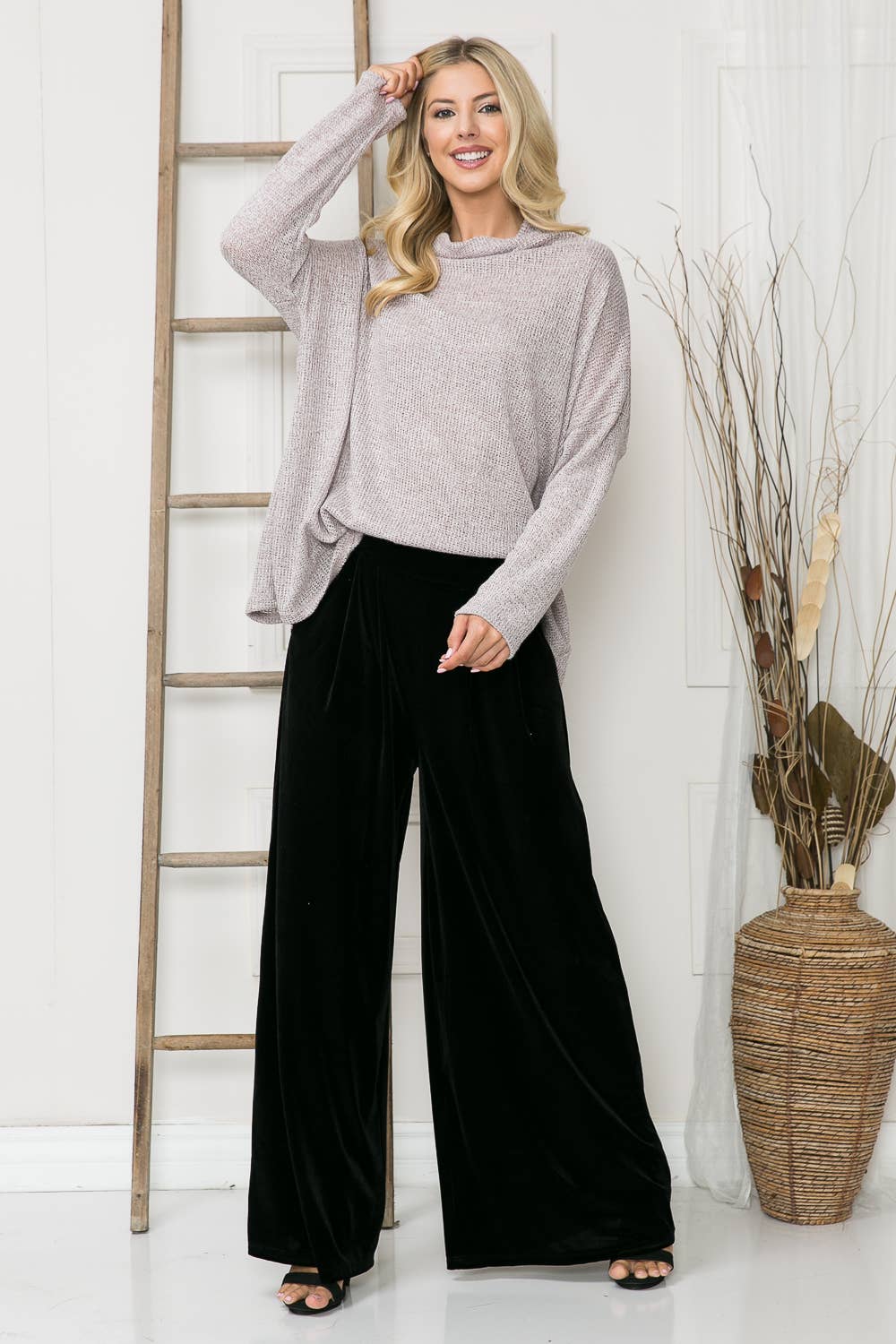 Orange Farm Clothing - Velvet Wide Leg Pants