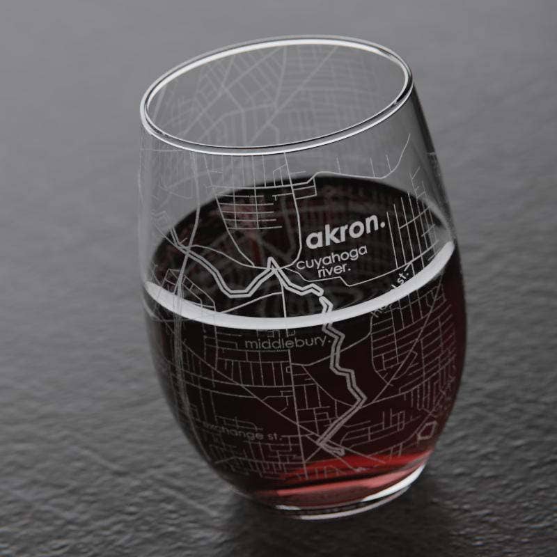Well Told - Your Town Map Stemless Wine Glass