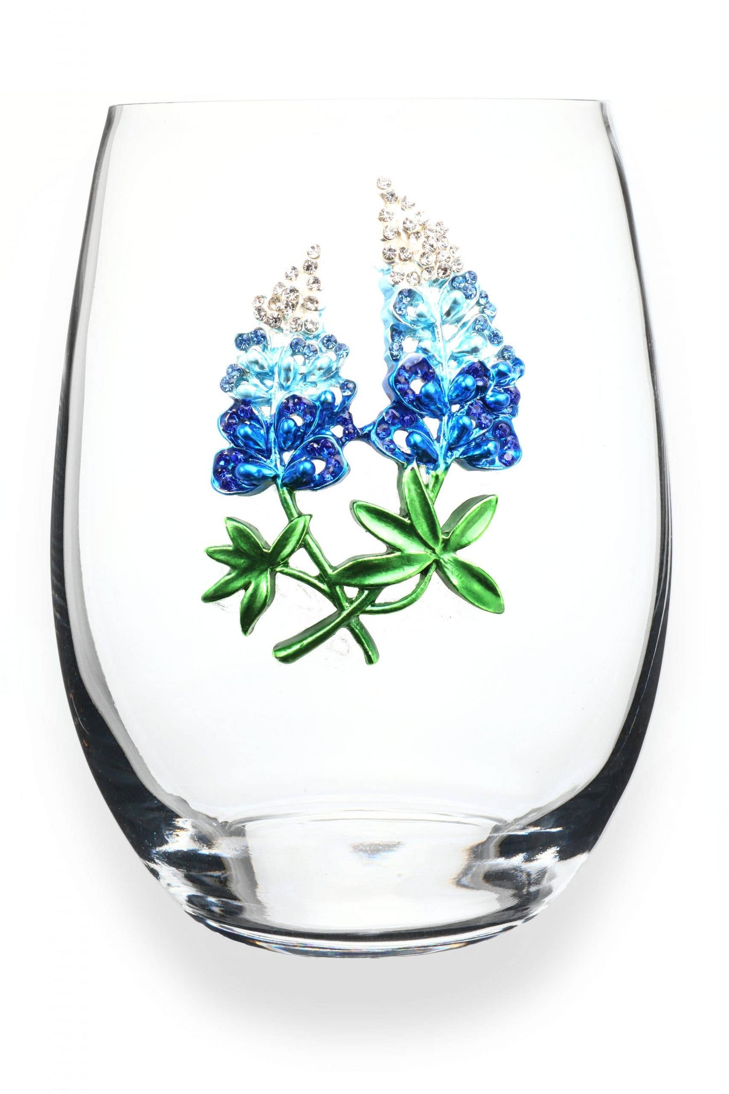 The Queens' Jewels® - Bluebonnet Jeweled Stemless Wine Glass