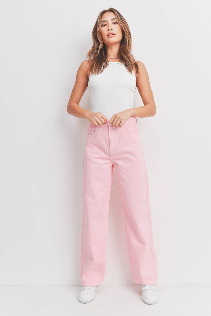 JUST BLACK DENIM - BP422N - PINK LEMONADE - Retro Wide Straight