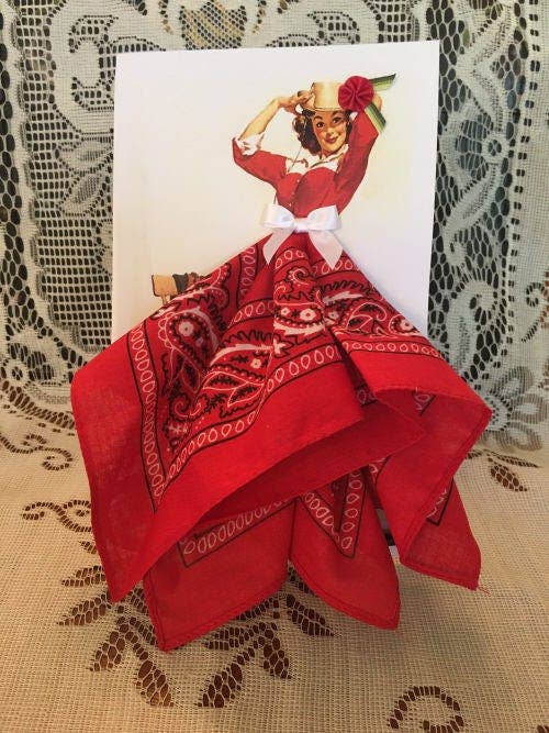 MOMENTS IN THYME - It's All About the Hat Cowgirl Hanky Card