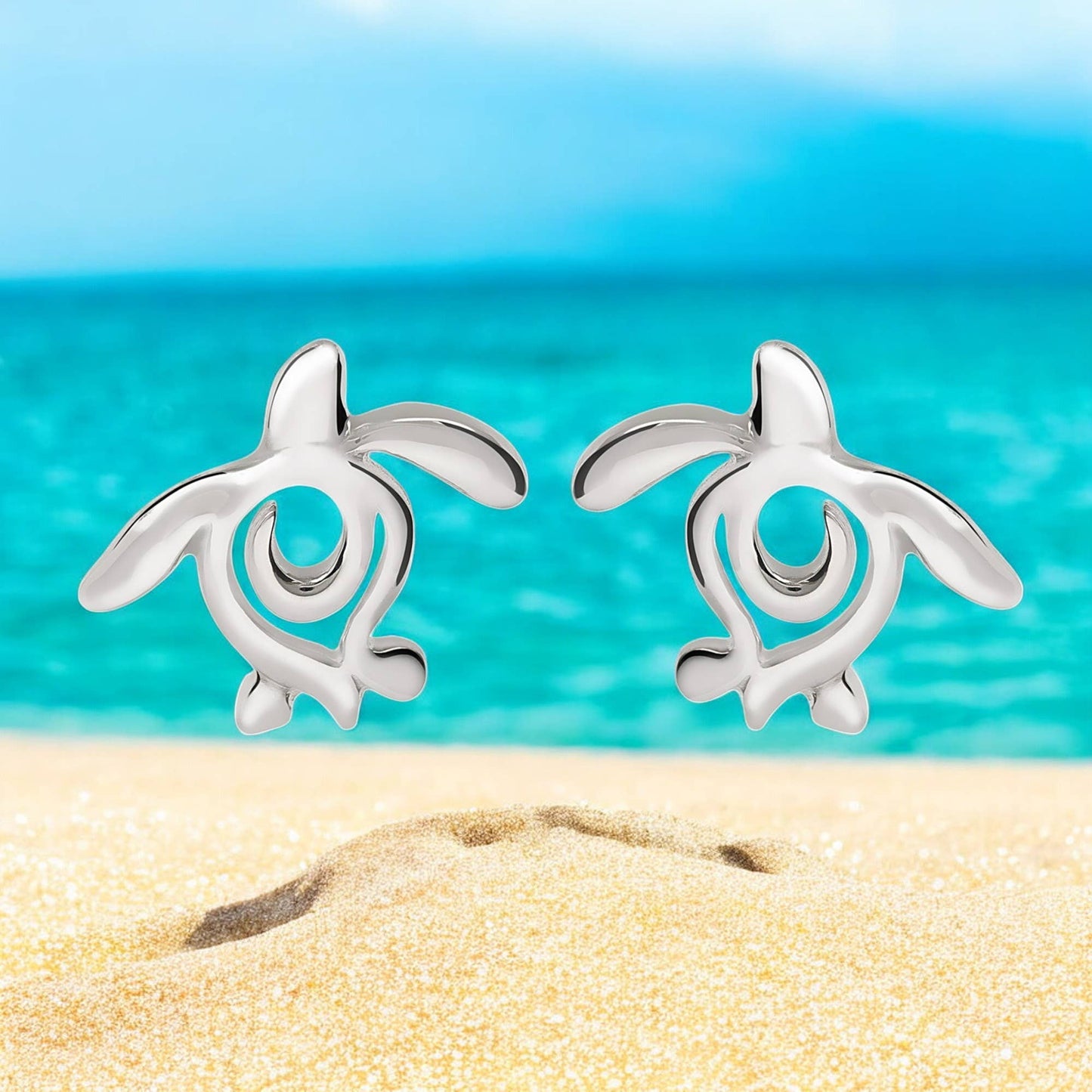 Big Blue by Roland St John - Roland St John's Ocean Traveler Turtle Stud Earrings