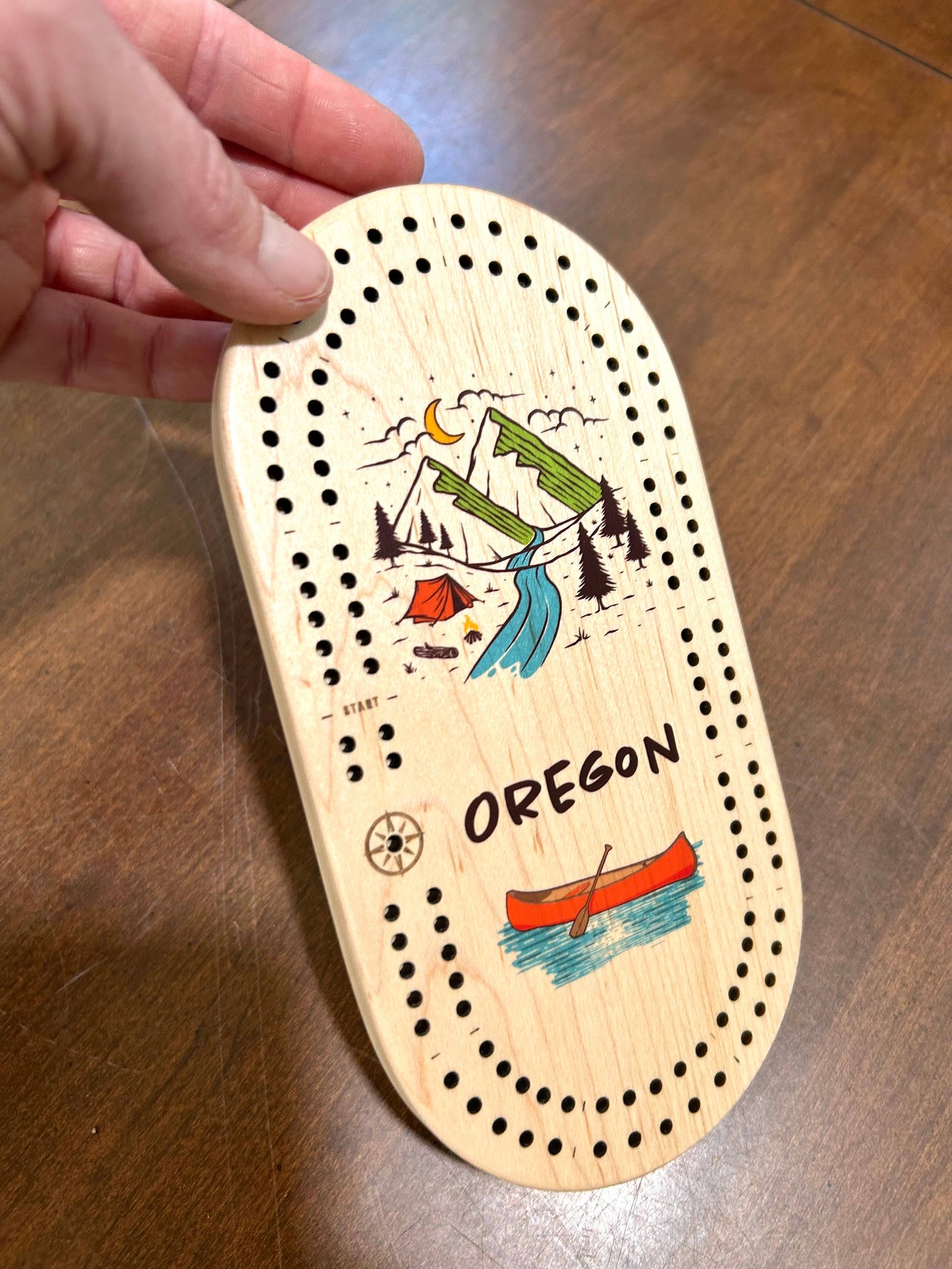 Cast & Carve - Deluxe Wildlife Mini Cribbage Board with Custom Pegs: We will enter text in customization box below / Lighthouse / Select Best Pegs For Us