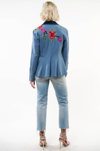 Aratta - Elise Embellished Blazer: Vintage Blue / L