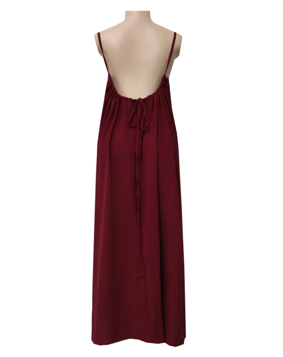 Rosa Clothing - Boho Beach Backless Tie Multi Color Cami Dress